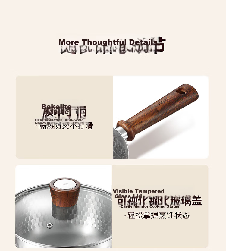 Carrot Pure Titanium Baby Milk Pot Non-Coated Yukihira Pot Infant Small Milk Pot Soup Pot Instant Noodle Pot Integrated 22cm 24