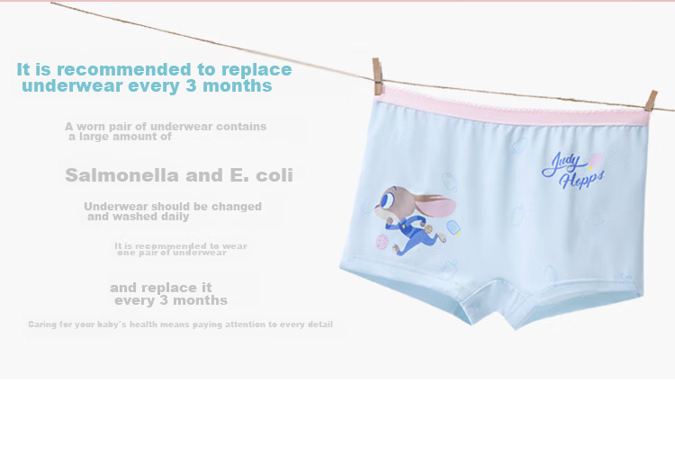 Disney Bunny Officer Cooling Children's Underwear 26 Summer Girls Comfortable Breathable Boxer Briefs Class A 4-Pack Size 150 9