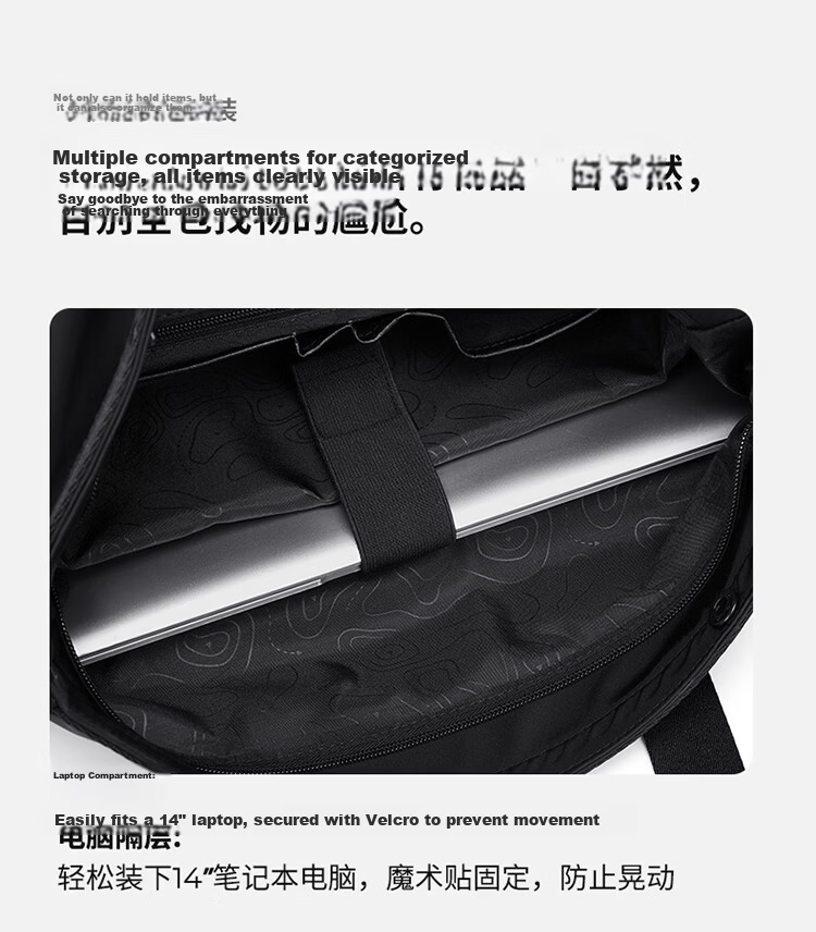 GOLF Men's Briefcase Handbag 13.3/14 Inch Laptop Bag Business Casual Commuter Travel Office Bag 17
