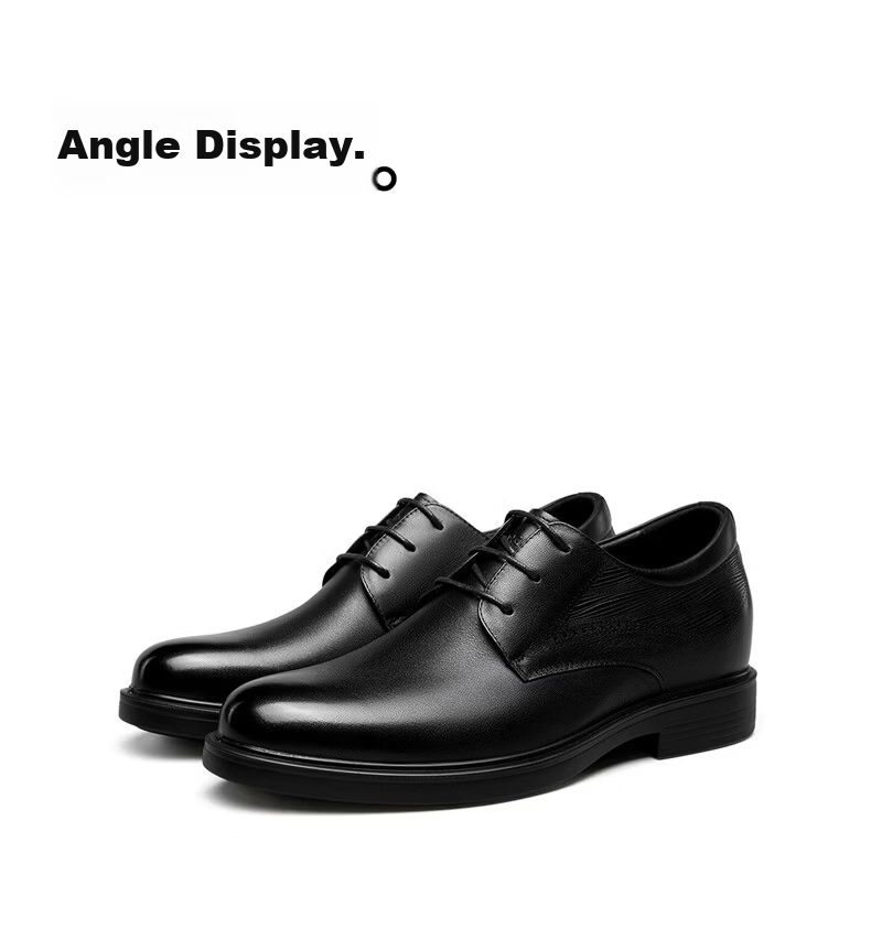Eierkang Men's Business Formal Shoes Comfortable Commuter Single Shoes Groom Wedding Shoes 63129W Black Size 45 77