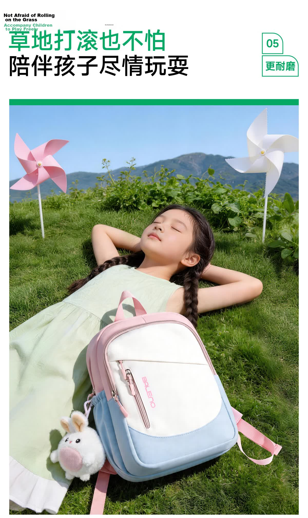 Baleno Elementary School Backpack for Girls Grades 1-6 Lightweight Water-Resistant Small Outdoor Travel Shoulder Bag 9