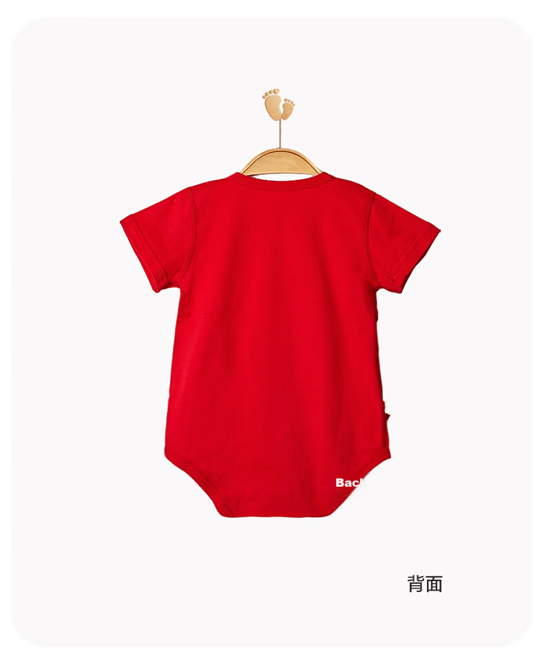 Babyprints Newborn Red Cotton Short Sleeve Romper Baby 100 Days Clothes Traditional Chinese Style Triangle Jumpsuit Size 73 8