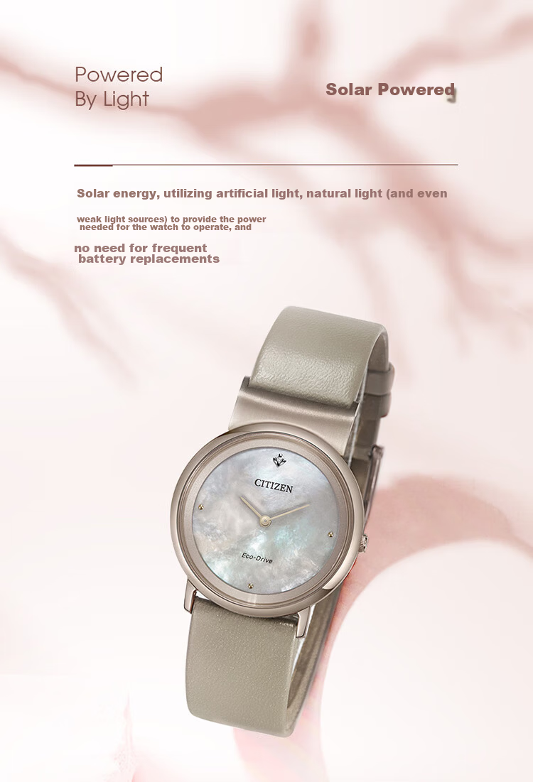 CITIZEN Women's Japanese Korean Eco-Drive Mother-of-Pearl Dial Watch EG7073-16Y Gift for Girlfriend 4