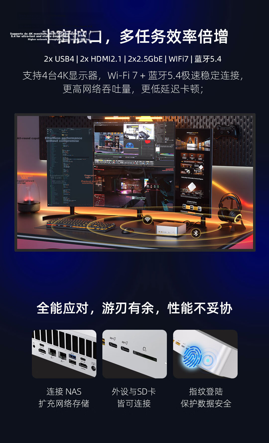 ErenEben G95 New AMD Ryzen AI Max+395 Mini PC 128GB+2TB High-Performance AI Desktop Workstation Gaming Business Office OpenClaw Xiaolongxia 8