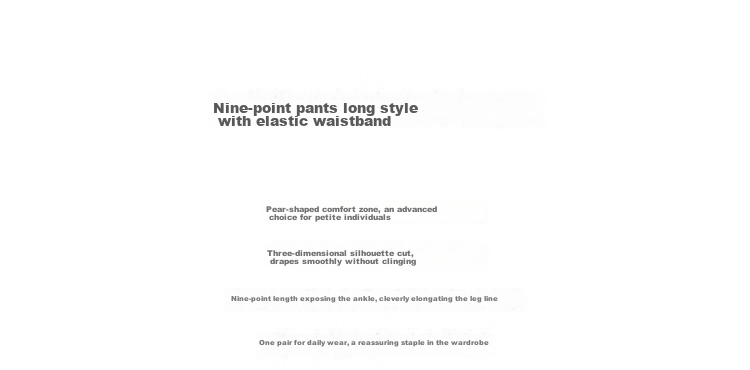 Demana Pear-Shaped Comfort Zone Summer Simple Style Nine-Point Straight Elastic Waist Slim Fit Petite Versatile Women's Casual Pants 2