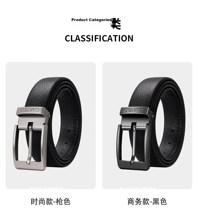 CARTELO Men's First Layer Cowhide Leather Pin Buckle Belt Business Casual Pants Belt 2026 New Model Gift for Boyfriend Husband Dad 15