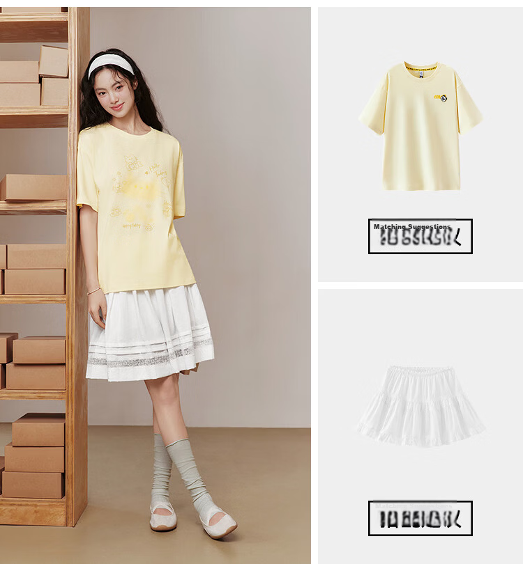 Semir Women's Summer Short Sleeve T-Shirt Mid-Length Loose Cartoon Print Cute Niche Top 10A326100004 2026 6