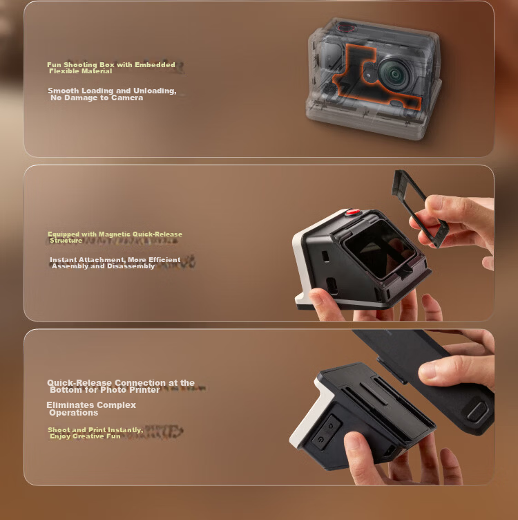PGYTECH Insta360 Go Ultra Pocket Printer Dandelion Go Ultra Protective Case Camera Cage for Action Camera 4