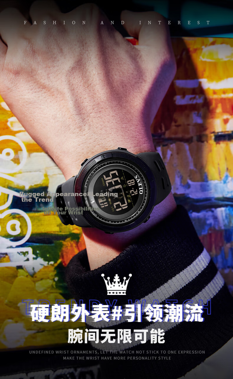 OLEVS Student Watch for Middle and High School Boys, Calendar, Weekday Display, Multifunctional, Luminous, Waterproof Digital Watch for Ages 12-14-18 2