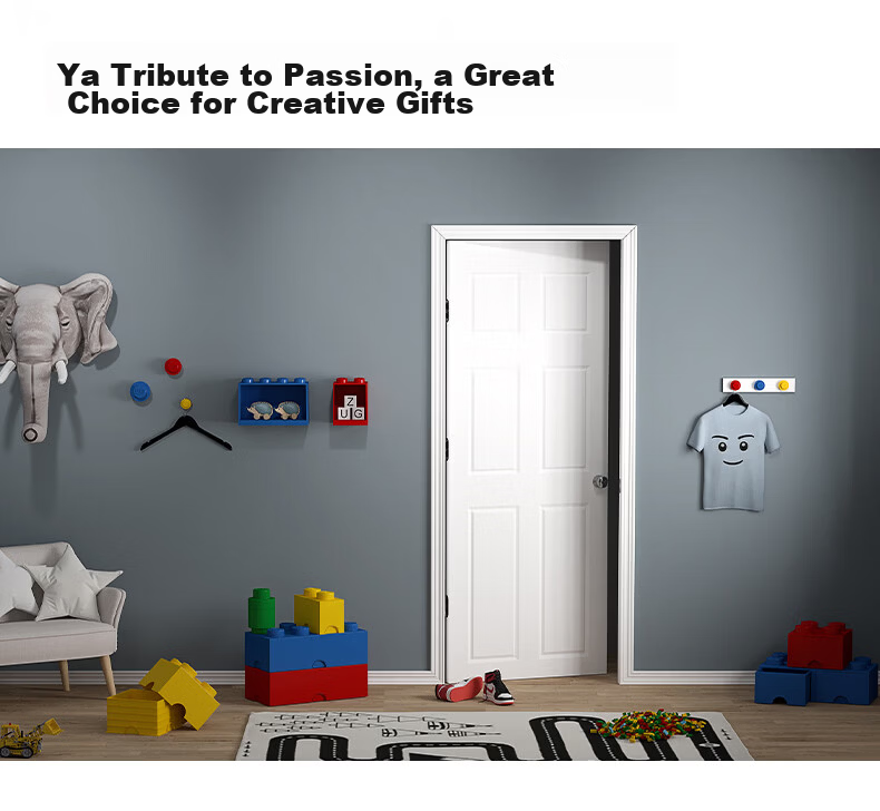 LEGO® 3-Stud Wall Mount Rack Clothing Hook Bedroom Fashion Home Accessories 7