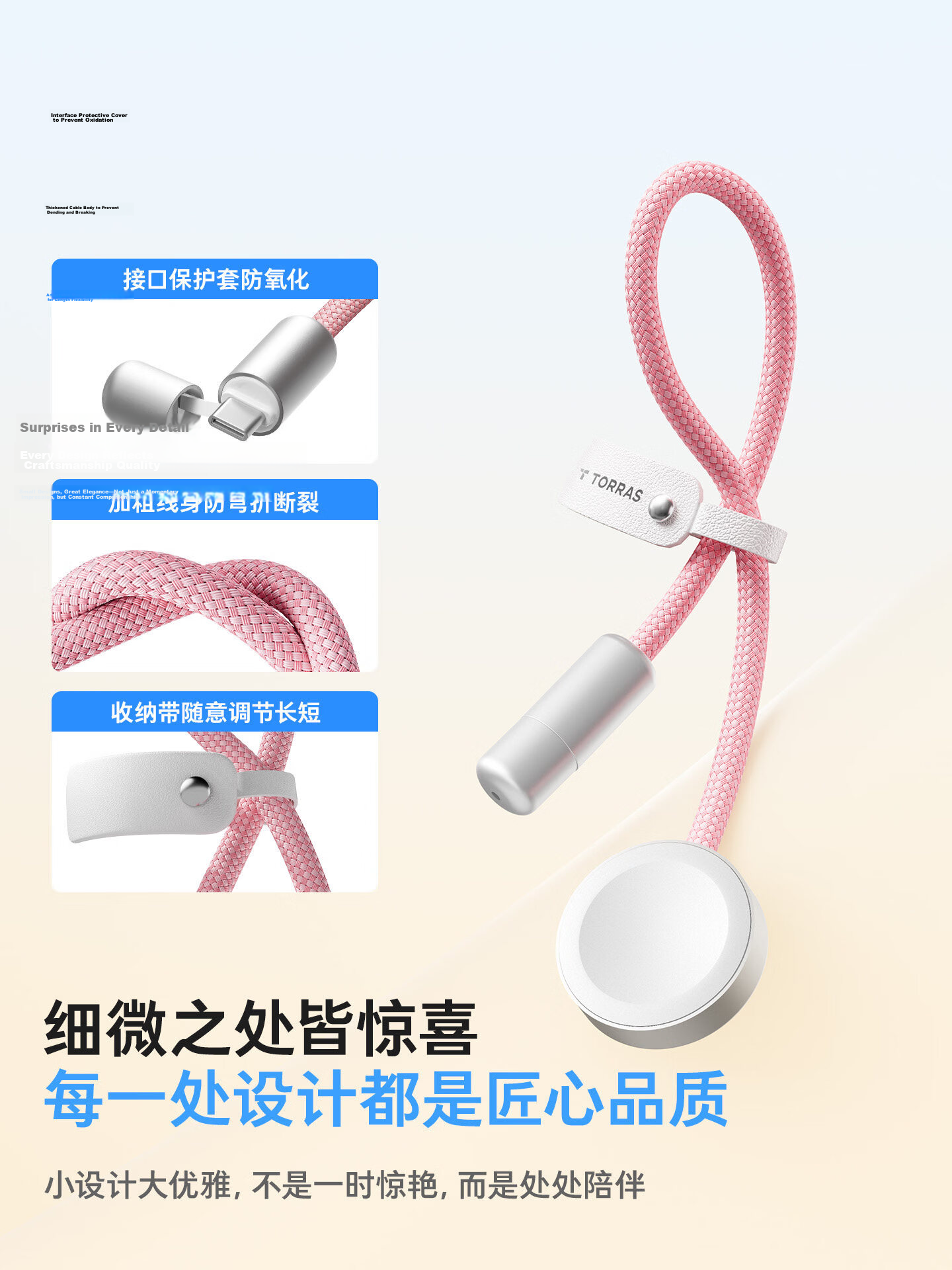 Torras Apple Watch Magnetic Fast Charging Cable S11/10/9/8/7/6 Portable 3rd Gen Ultra Short Data Cable for iWatch 4
