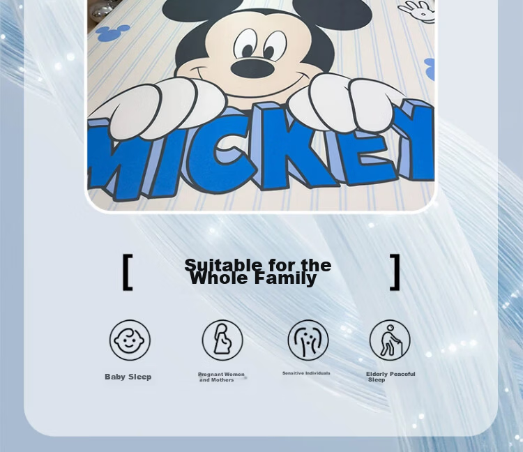 Disney Summer Ice Silk Cooling Mat Cartoon Mickey Air Conditioning Soft Mat 180x200cm Home Machine Washable Cooling Air Conditioner Pad 9