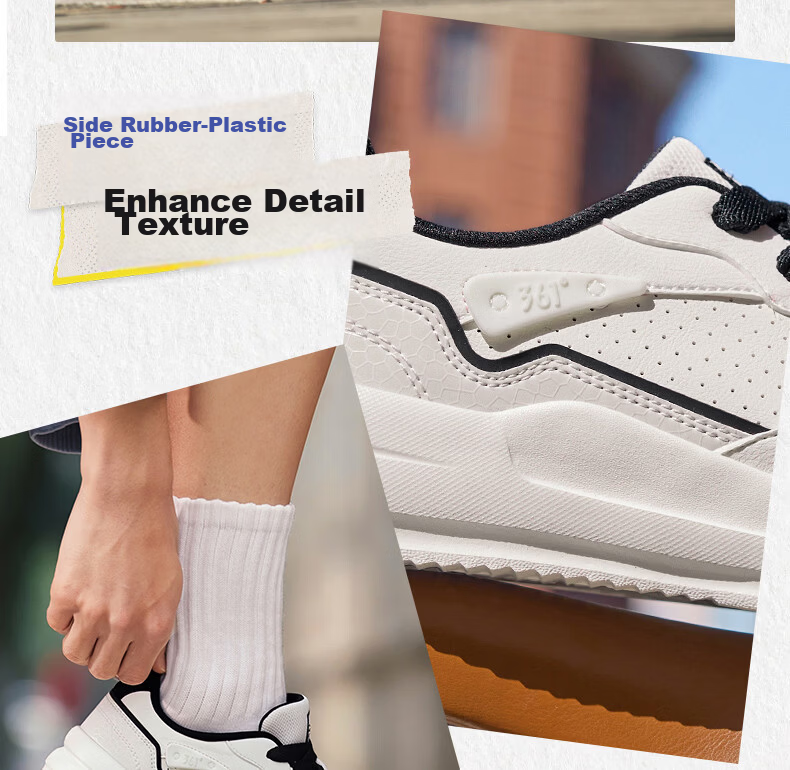 361° Yuhang Casual Men's Shoes Summer Breathable White Thick-Soled Versatile Sports Sneakers Board Shoes Men 672616620-1 14