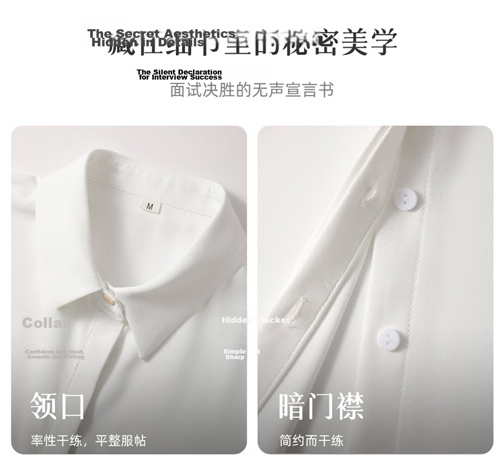 Jeanswest Women's V-Neck Short Sleeve Chiffon Shirt Summer Professional Workwear White L 8