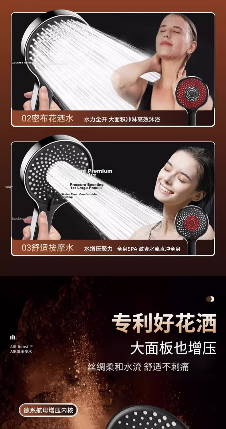 DEMANBO Seiko Shower Head High-Pressure Multifunctional Home Bathroom Large Panel Handheld Showerhead 12