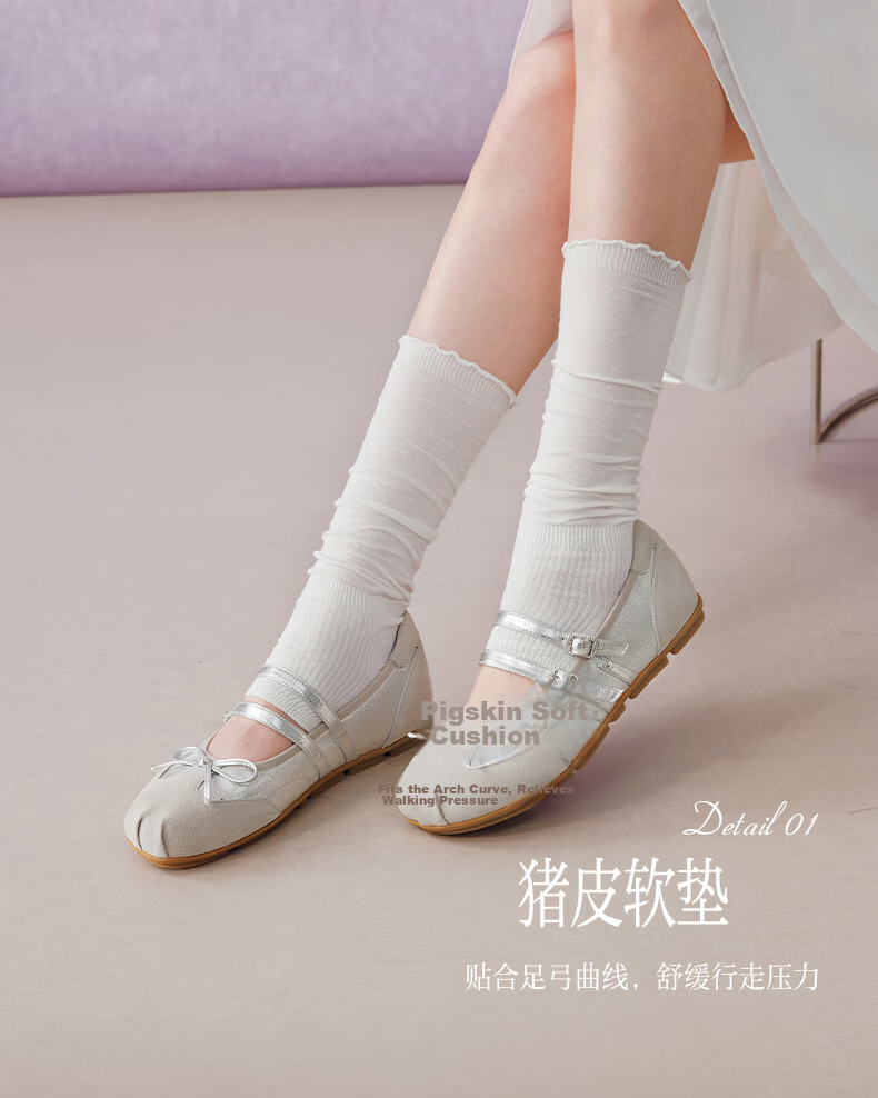 BASTO 26 Autumn Mall Lambskin Mary Jane Ballet Flats Women's Derby Flat Shoes SCR06CQ6 10