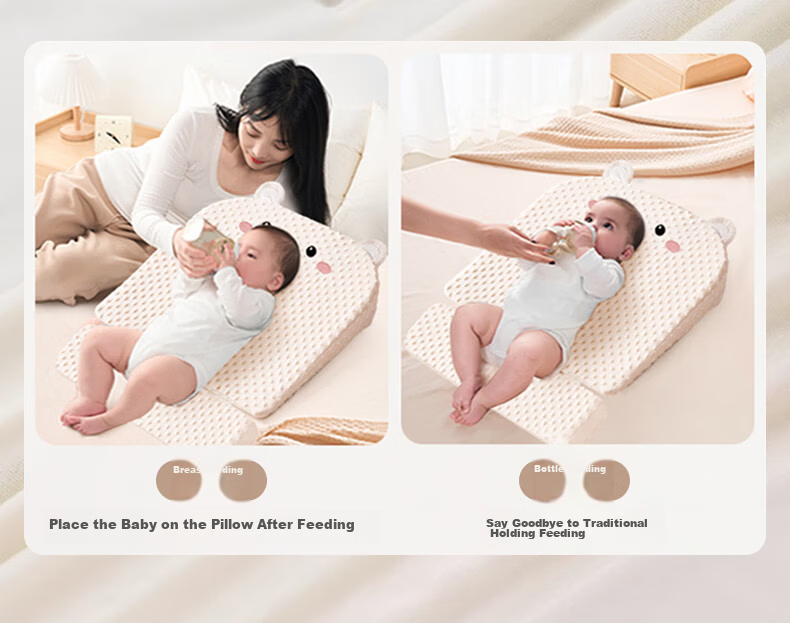 Ipoosi Anti-Spit-Up Inclined Pillow Baby Nursing Breathable Slope Cushion Newborn Anti-Choke Milk Reflux Feeding Sleeping Aid 6