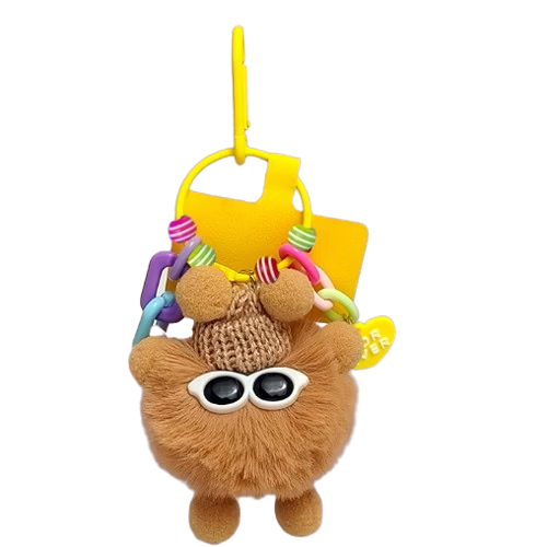 St&Sat Cute Plush Monster Bag Charm Cartoon Doll Backpack Keychain Accessory Camel