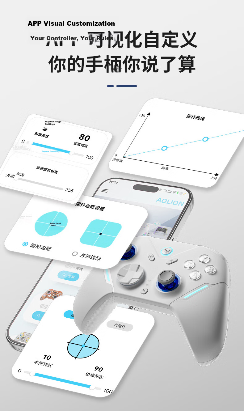 Aolion N35 Gaming Controller Capacitive Joystick PC Steam Switch 2 Pro NS Handheld Android iOS iPad Tablet Wireless Bluetooth Gamepad 14