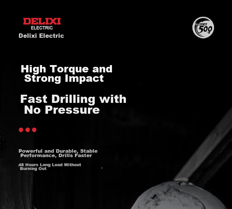 DELIXI Brushless Cordless Lithium Drill Rechargeable Electric Screwdriver Multifunctional Handheld Power Drill 5