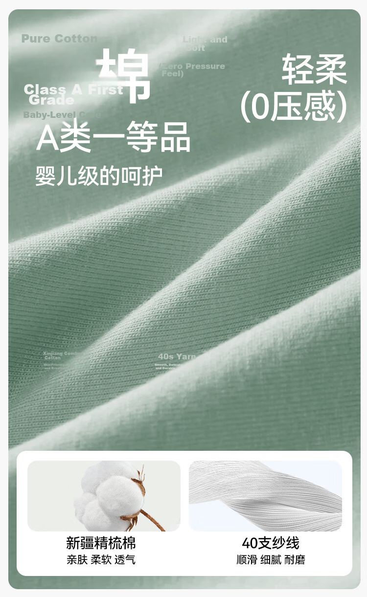 Jingshuran JINGDONG Own Brand, 40S Xinjiang Combed Cotton, Youth Pure Cotton Boxer Briefs, Mixed Colors, 3 Pieces, Size S (165) 2
