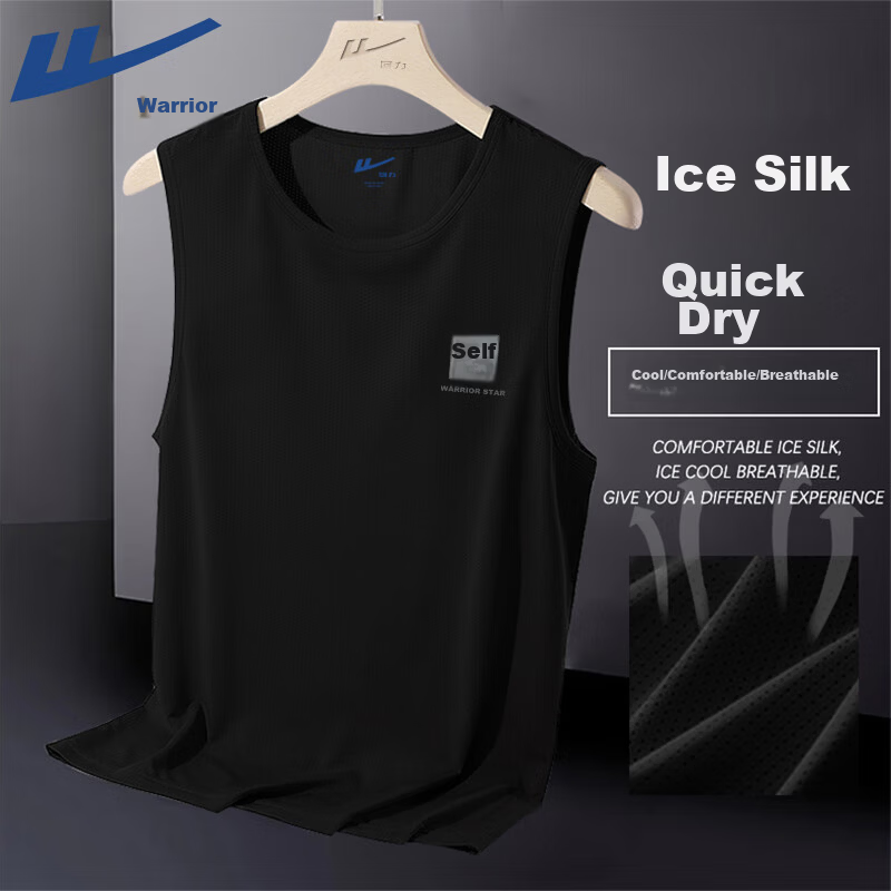 Warrior Quick-Dry Men's Sleeveless Vest Summer American Retro Print Ice Silk Breathable Loose Sports Gym Tank Top YD 19