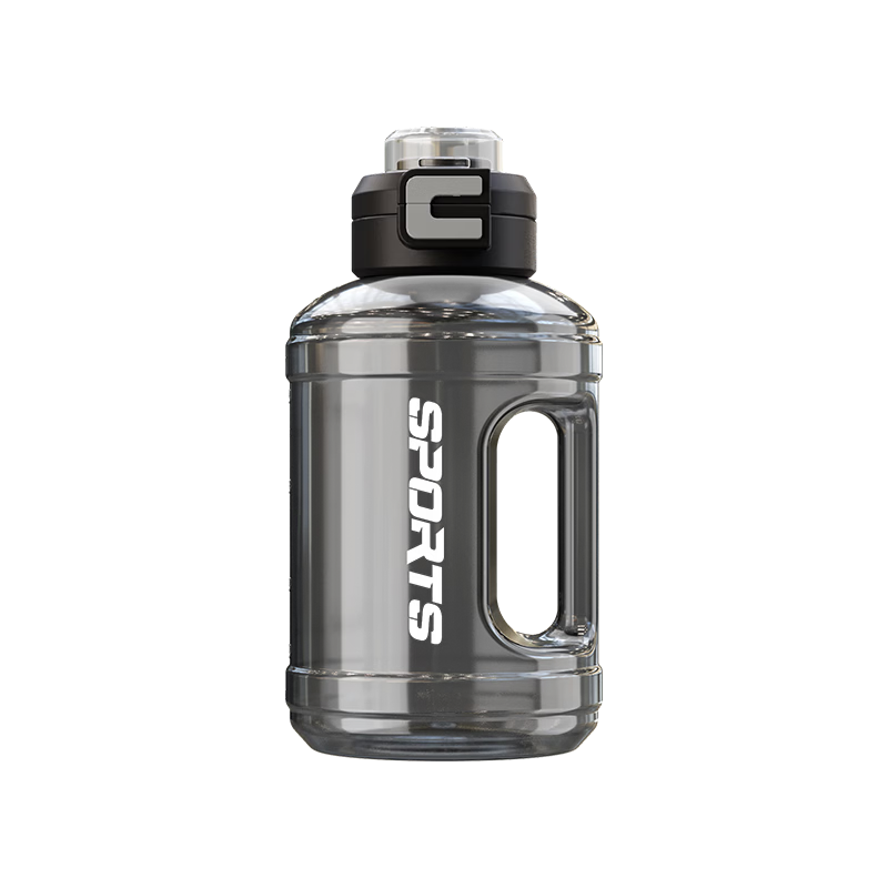 JD Jingzao Tritan Sports Water Bottle Large Capacity Portable Black and White Gradient 1.6L