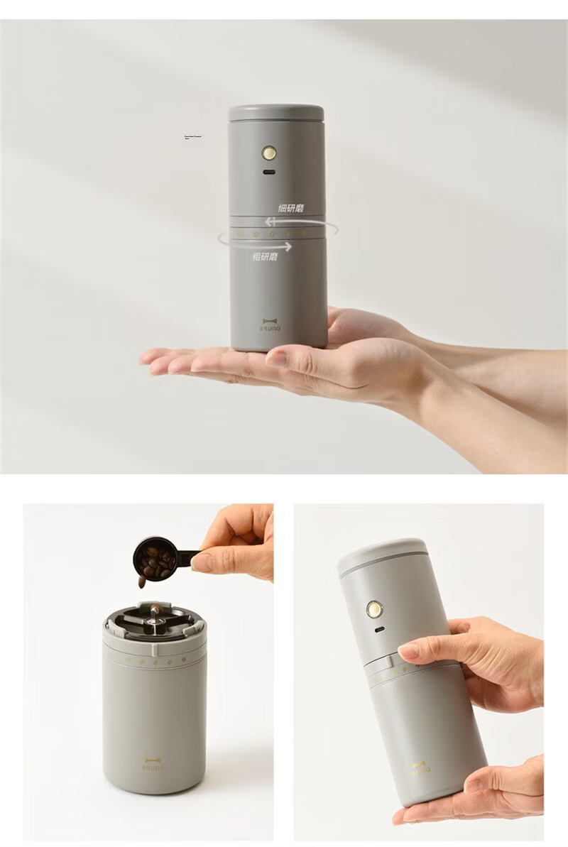 BRUNO Coffee Maker Small Portable Coffee Cup Grinder Hand Drip Insulated Coffee Grinder Office Travel Outdoor Housewarming Gift Ivory White 15