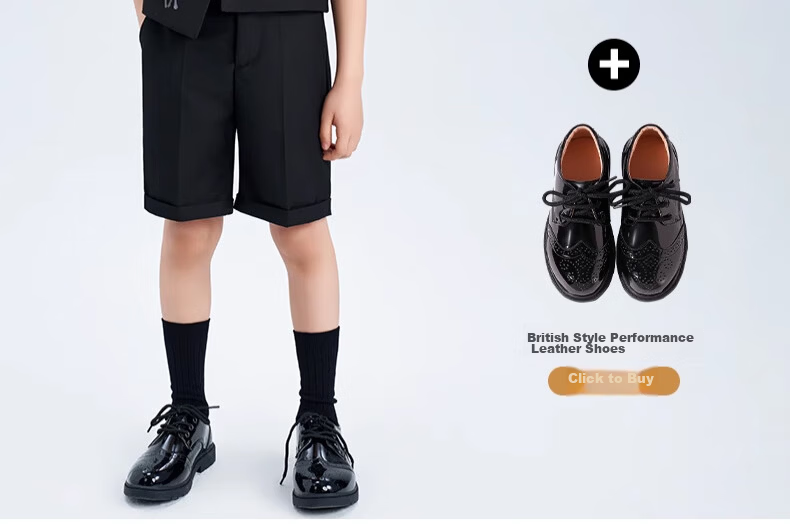 ROMON Boys' Suit Set Graduation Performance Host New Chinese Style Children's Formal Wear Black 140 11