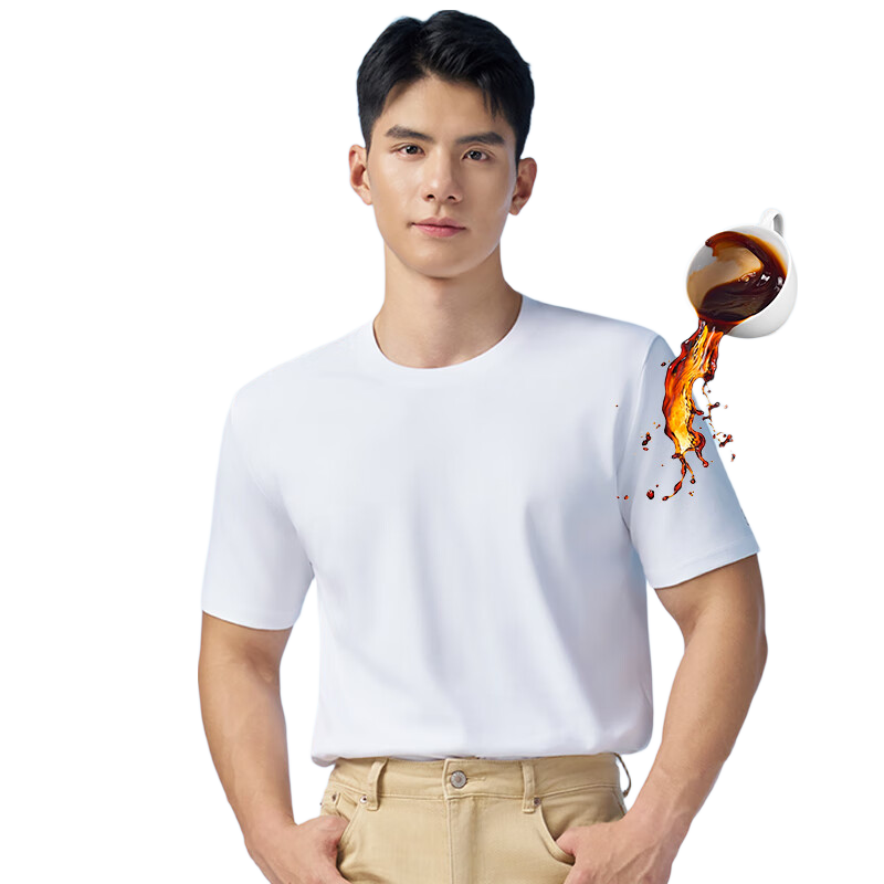 Langsha 25th Anniversary New Arrival [Ren Jialun Celebrity Endorsed Quality] White Heavyweight Pure Cotton Short Sleeve T-Shirt for Men and Women