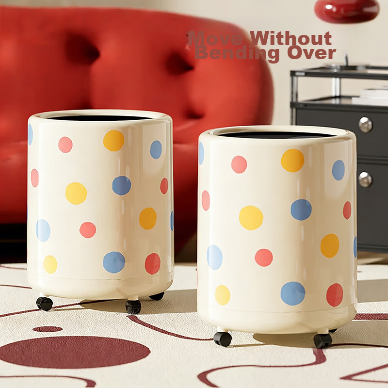 Youyi Bao Living Room Trash Can Home Large Universal Caster Kitchen Bedroom Luxury 2026 New Model