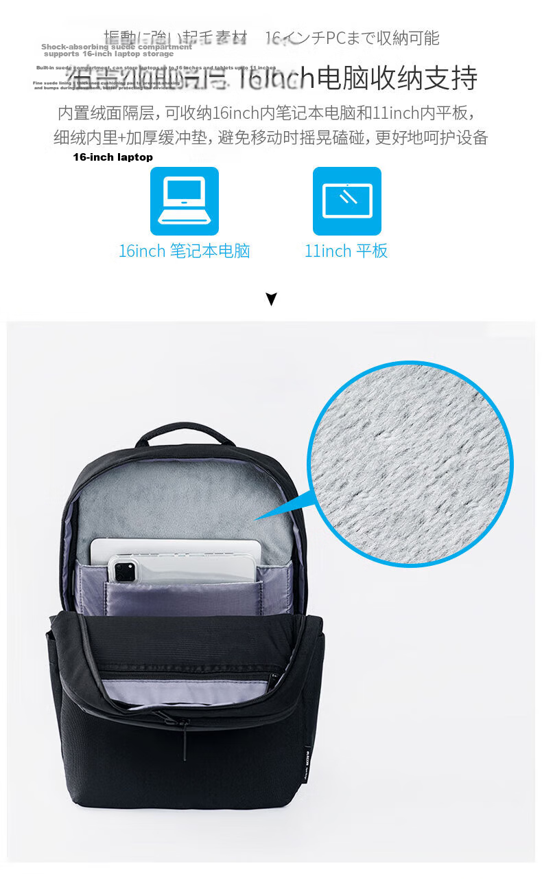 ELECOM Lightweight 16-inch Laptop Backpack Business Travel Multi-Compartment Commuter Bag School Bag 9