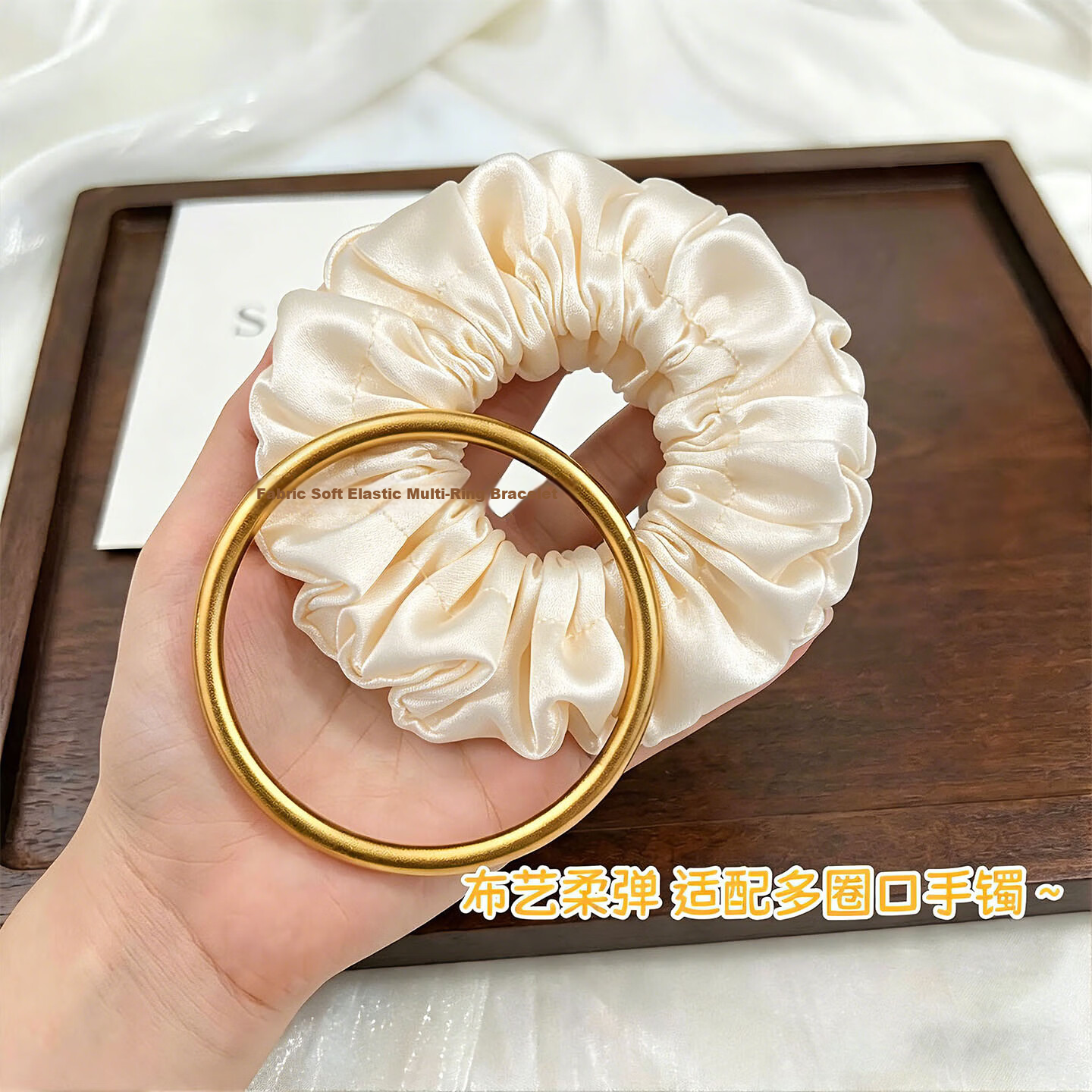Shayanxi Gold Bracelet Protective Cover Ancient Style Plain Silver Jadeite Bangle Anti-Collision Adjustable Elastic Jewelry Accessory 3