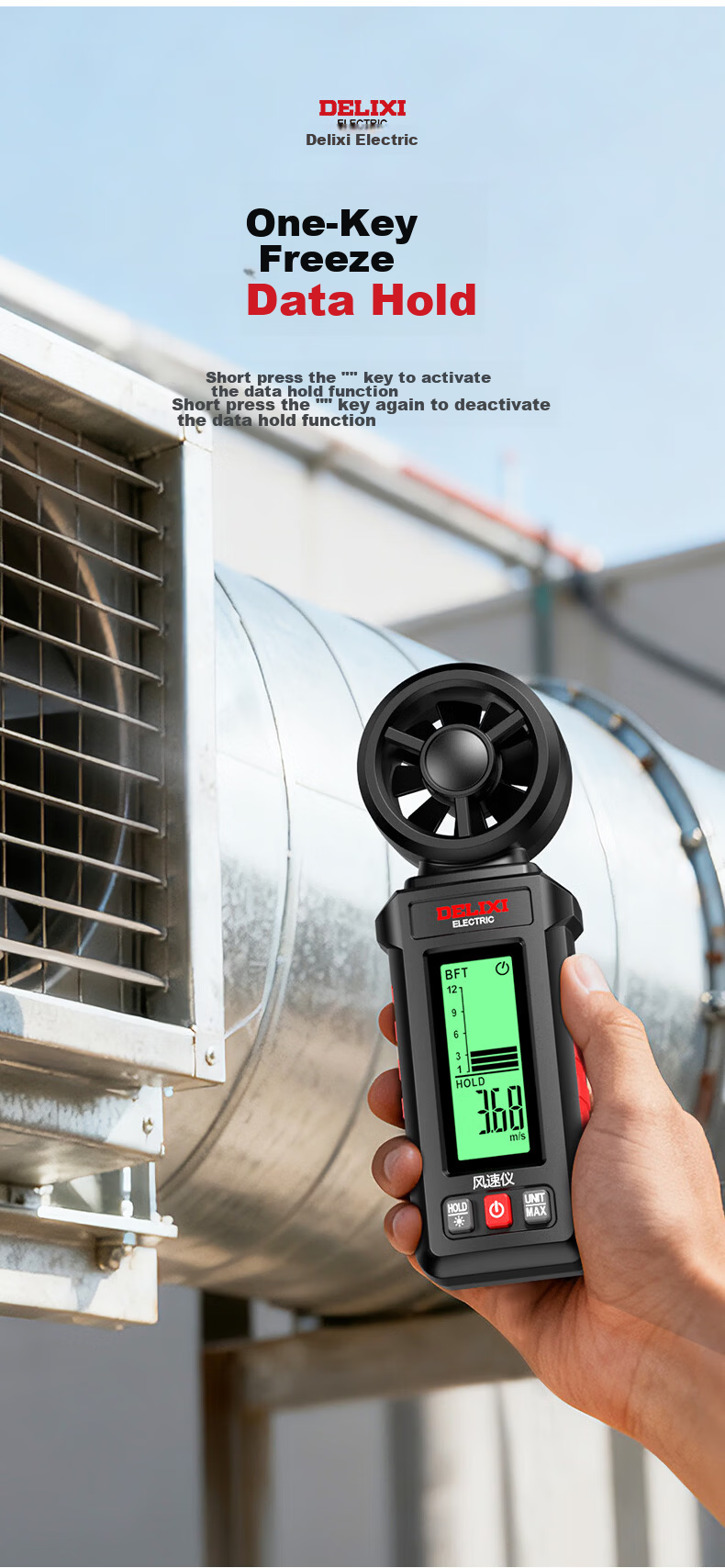 Delixi Electric Anemometer High-Precision Portable Handheld Wind Speed Meter 7