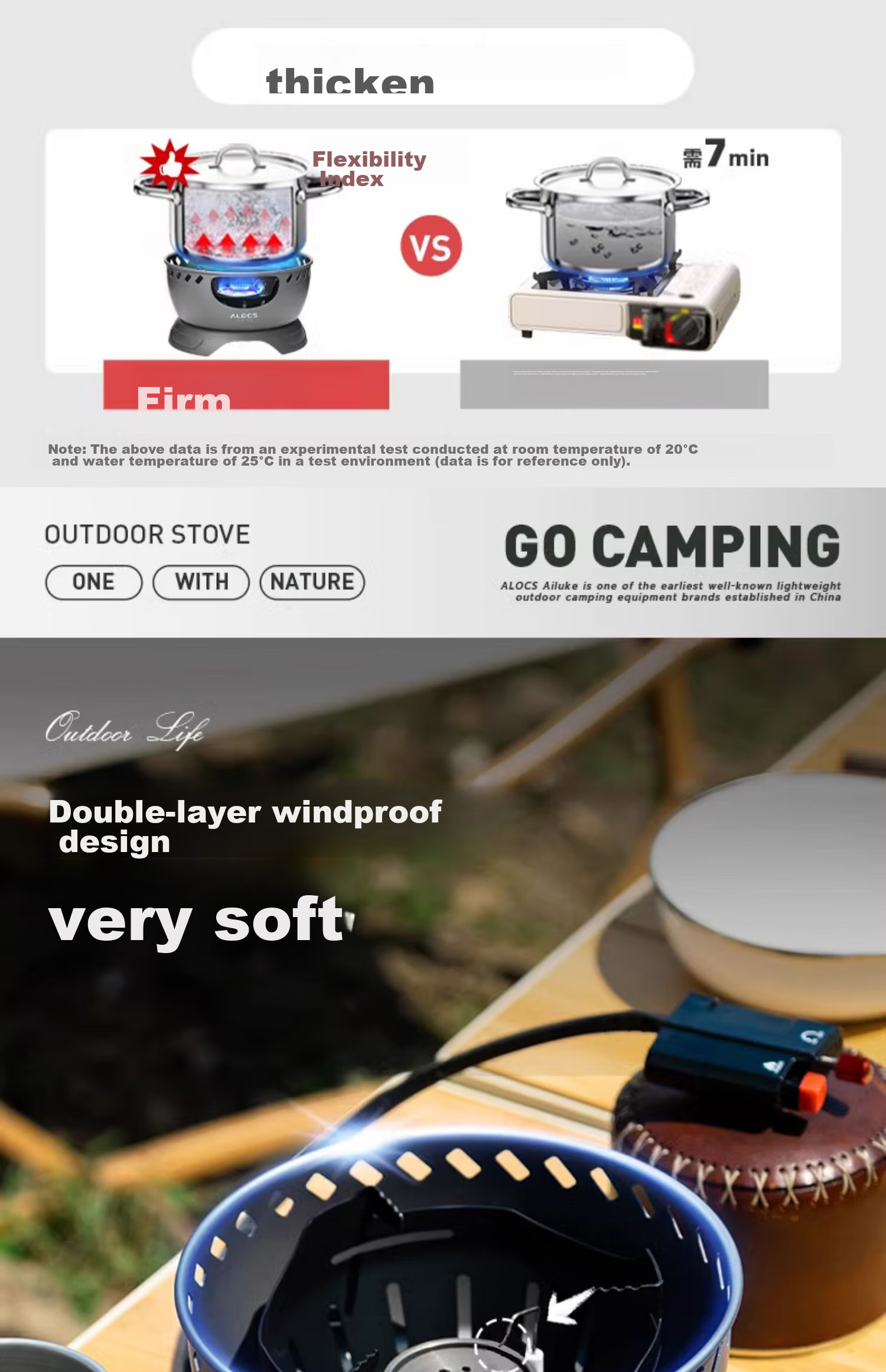 ALOCS Outdoor Portable Stove, Snow Stove for Camping, Alcohol Stove, Tea Brewing Stove, Charcoal Stove, Multi-Functional Gas Stove for Outdoor Use 5