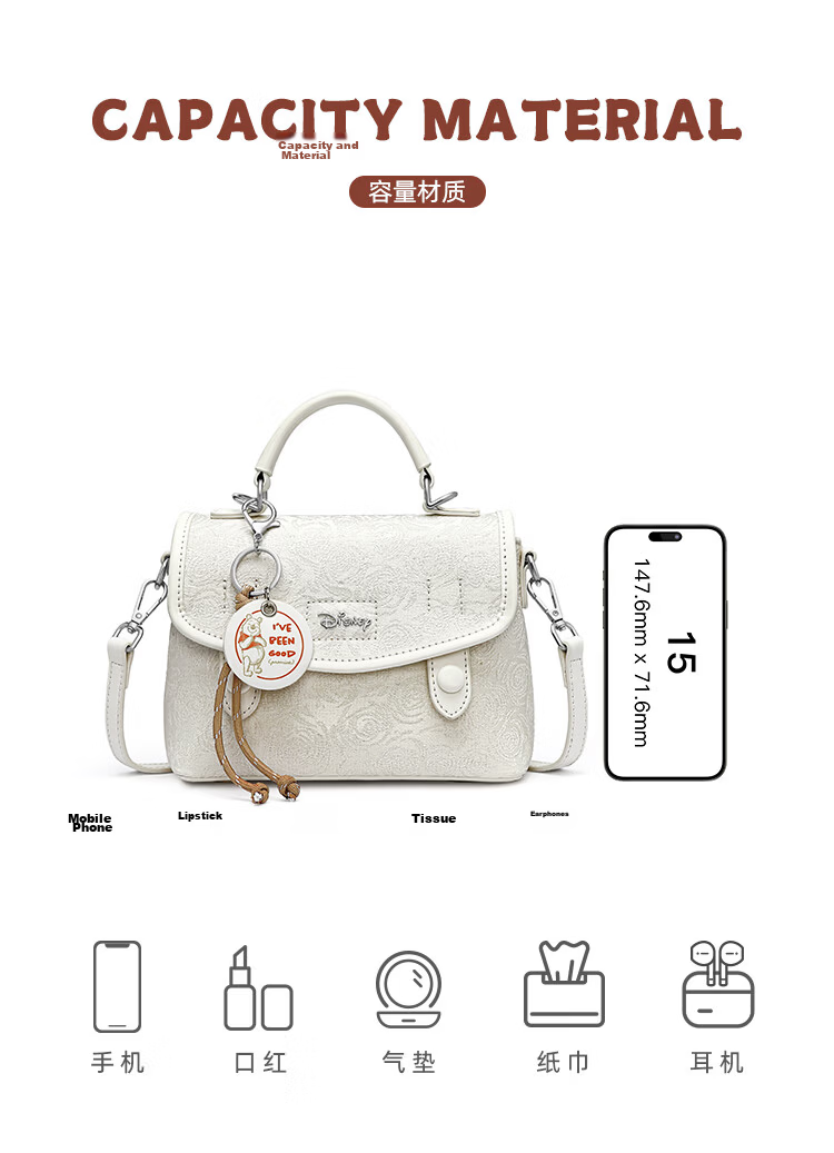 Mascot Disney Crossbody Bag Lightweight Luxury Women's Shoulder Bag Handheld Gift 2026 New Valentine's Day Gift for Girlfriend 6