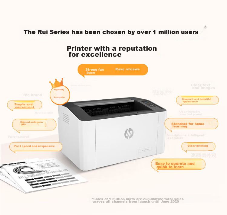 HP 108w Wireless Laser Printer Compact Home Student Higher Configuration (Sharp Series) 3