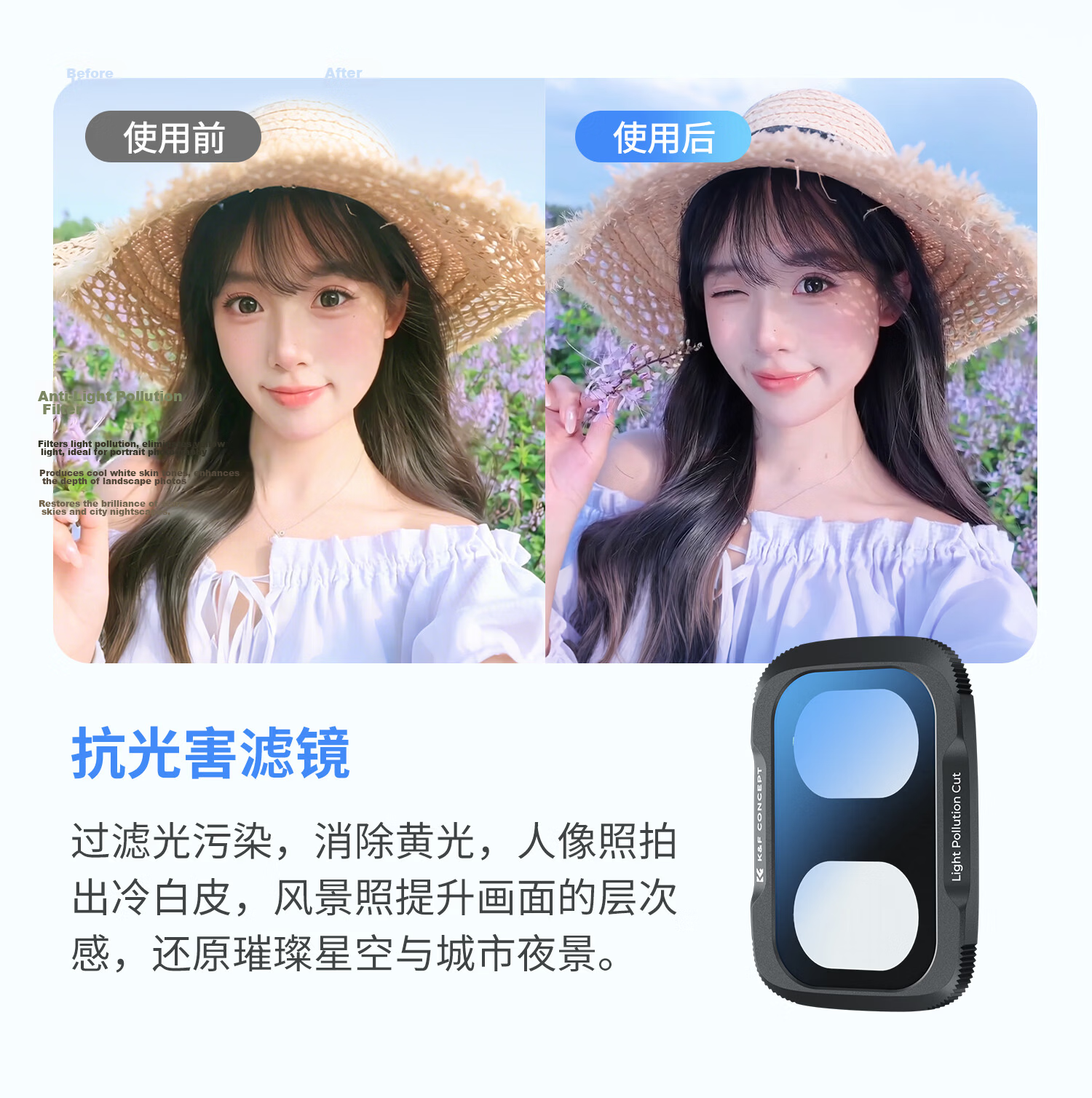 Zole DJI Pocket 4P Filter Sports Camera Filter Set Pocket Camera DJI Accessories Quick Release Clip-On Anti-Light Pollution Filter 13