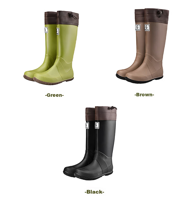 Lanoudun Rain Boots for Men And Women, Tall Waterproof Shoes, Outdoor Non-Slip Rubber Shoes, Wear-Resistant Soft-Soled Rain Boots YX1015 Size 43 27