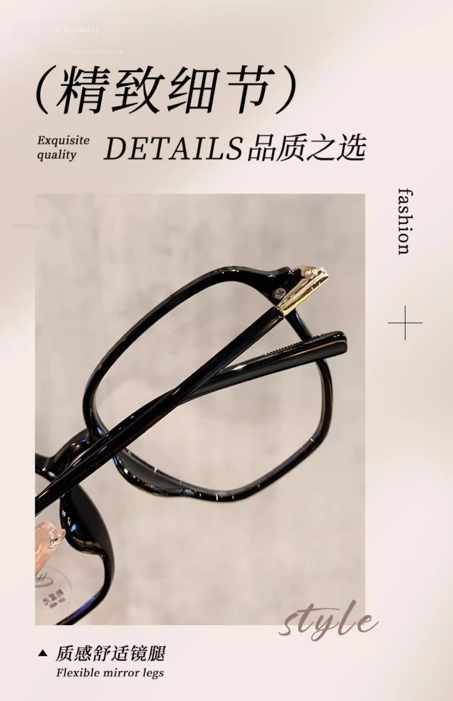 Boshide Blue Light Blocking Glasses Black Frame Ultra-Lightweight Large Frame Slimming Non-Prescription Piano Black 7