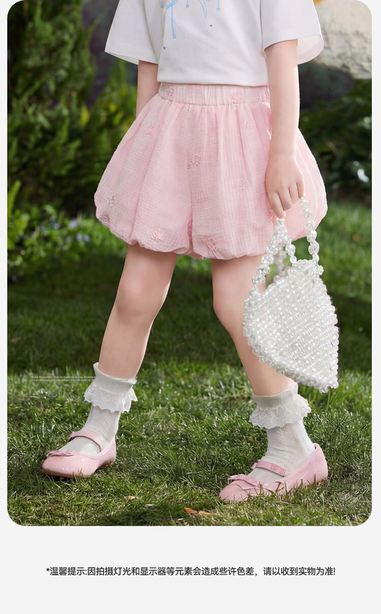 ASK JUNIOR Kids Pants 2026 Summer Toddler 3D Flower Bud Shorts Girls Sweet Cute Bowknot Casual Shorts 19