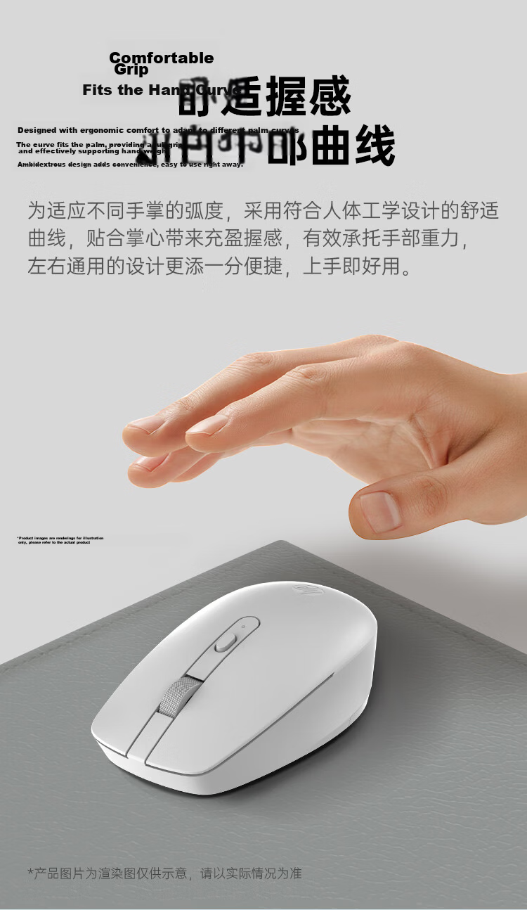 HP White Wireless Mouse Silent Anti-Slip Portable Universal for Laptop Desktop 3