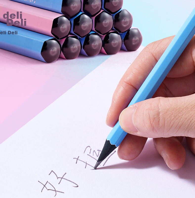 Deli White Hexagonal Writing Pencil 2B (White) (10 Pieces/box), Drawing And Doodling HC809-2B, Student Back-To Stationery 9