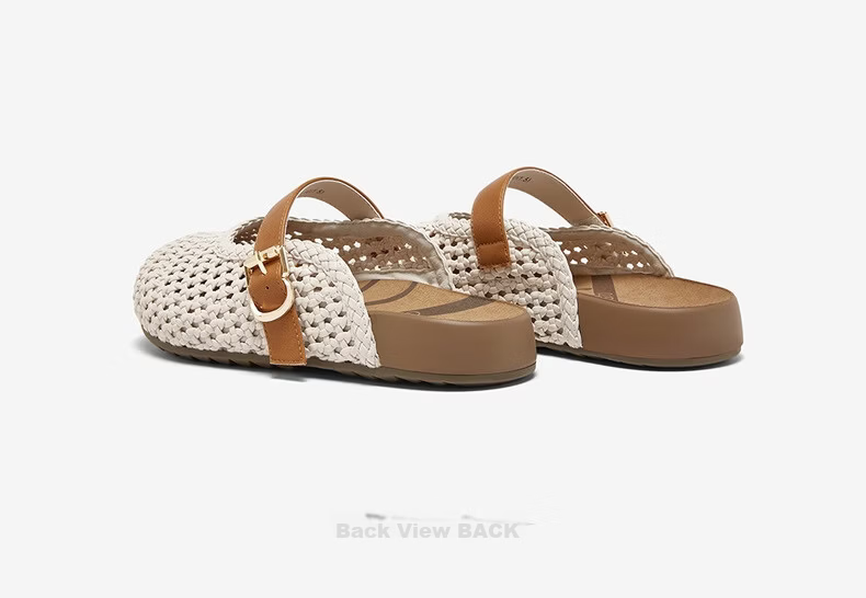 BASTO Woven Hollow Breathable Platform Birkenstock Style Women's Slippers D5116BH6 17