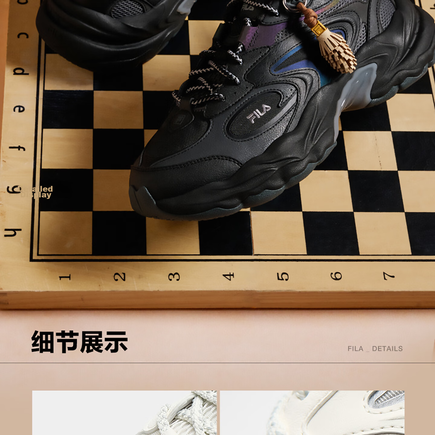 FILA PIGNA Pinecone Shoes [Yi Yangqianxi Edition] Men's Dad Sneakers 2026 Autumn Casual Sports Shoes 22