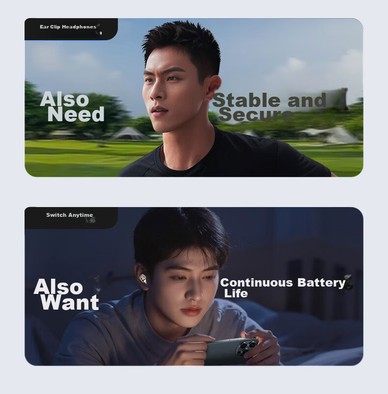 EZHK 2026 Latest Ultra-Long Battery Life Bluetooth Earbuds, Dual Pair, Two-in-One, Four Earbuds with Two Ear Clip Mini Hidden Design, Comfortable Long Wear, Noise Isolation and Noise Cancelling 13