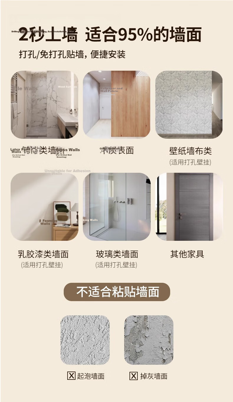 Quanpinwu Wall-Mounted Mirror Sticker Bathroom Mirror No-Drill Toilet Mirror Home Use High-Definition Glass Mirror 40x50cm 15