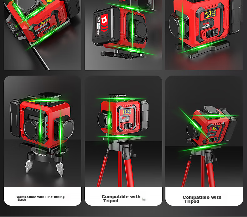 Delixi Electric Green Light 16-Line Infrared Level Laser Dual Power High Precision Strong Light Fine Line Auto Leveling Outdoor Construction 14