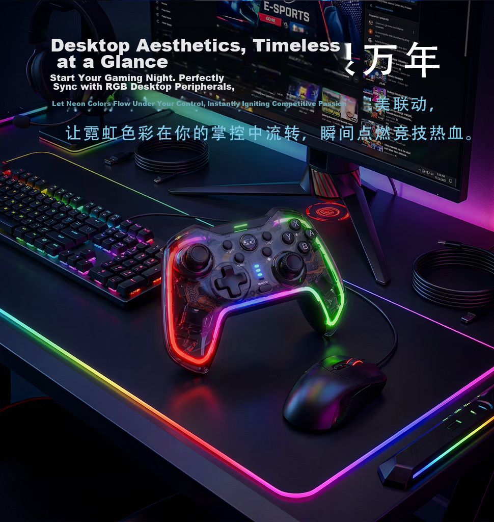 Saitek Gaming Controller Motion Vibration Wireless Bluetooth Gamepad for Switch PC Xbox Mobile TV Steam 4