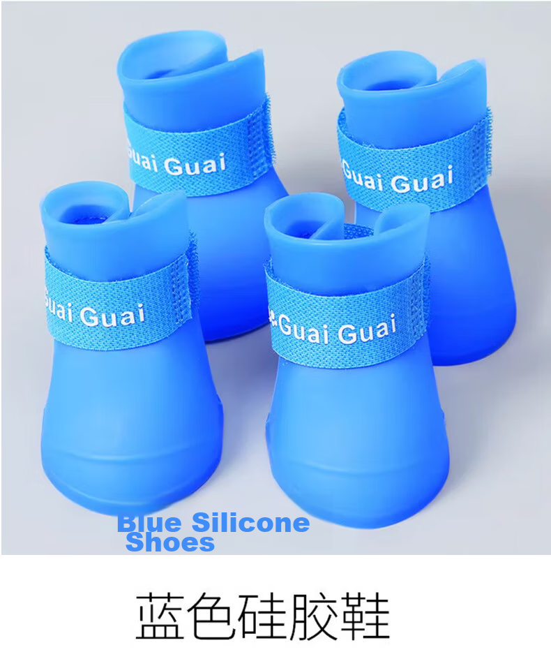 FOOTOPPO Pet Silicone Rain Boots Waterproof Non-Slip Dog Shoes Dirt-Resistant Puppy Boot Covers 12
